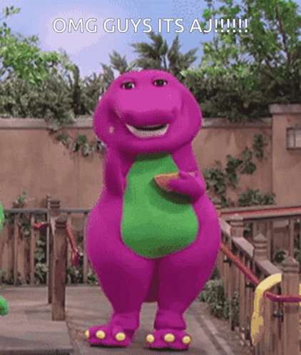 Omg Guys Its Barney Meme GIF
