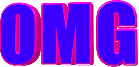 OMG in Pink and Blue Letters