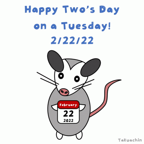 On A Tuesday Animated Rat Holding Calendar GIF