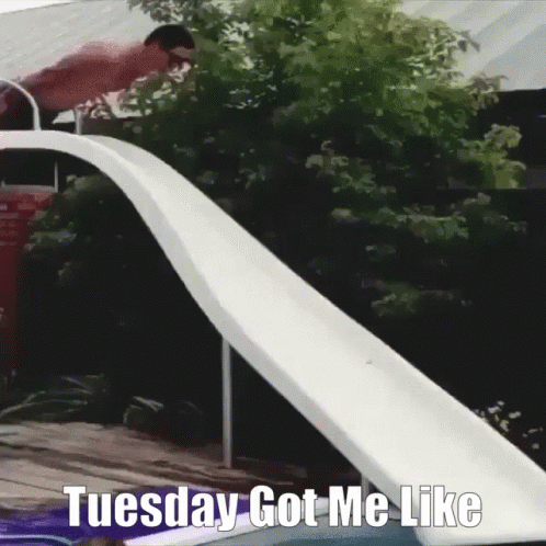 On A Tuesday Swimming Pool Slide Fail GIF