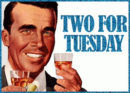 On A Tuesday Vintage Poster Shot Glass GIF