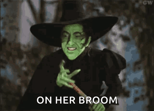 On Her Broom Wicked Witch Of The West GIF