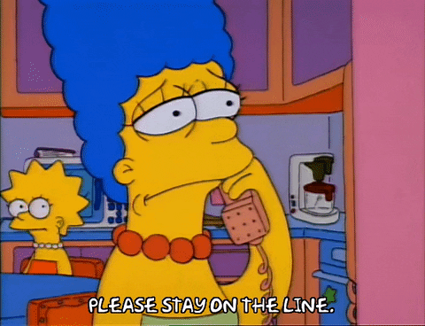 On Hold Marge Simpson Waiting GIF