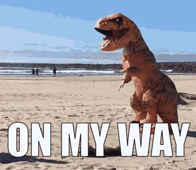 On My Way Dinosaur Running GIF