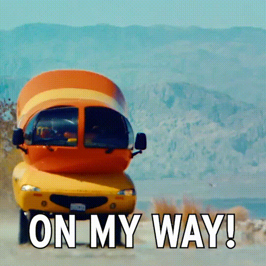 On My Way Hotdog Shaped Bus GIF