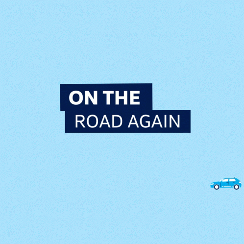 On The Road Again Blue Car