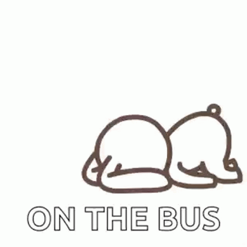 On The School Bus Tired Bunny GIF