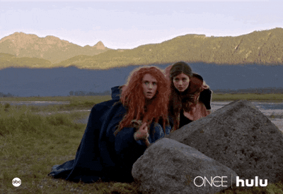 Once Upon A Time Merida Belle Hiding GIF
