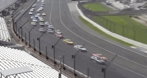 One Car Nascar Crash Smoked GIF