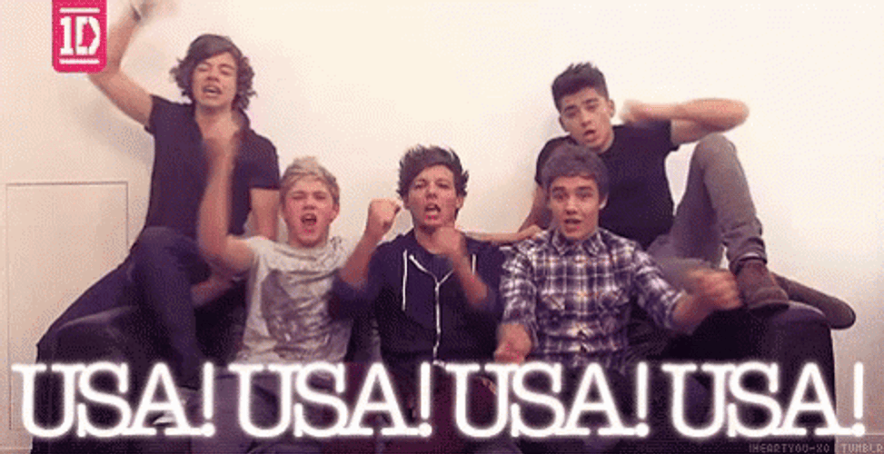 One Direction Cheering Usa GIF