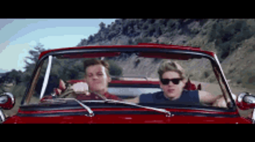 One Direction Kiss You Funny Car Scene GIF