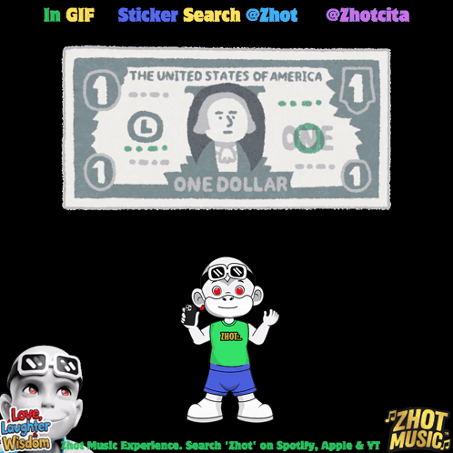 One Dollar Bill Monkey Wearing Thot Shirt