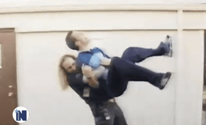 One Guy Almost Body Slam Another Guy GIF