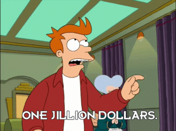One Million Dollars Jillion Fry Futurama GIF