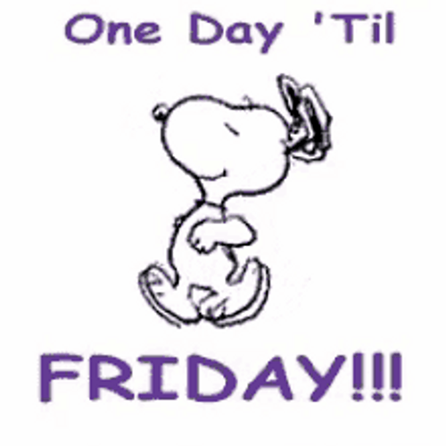 One More Day Friday Animated Dance Snoopy GIF