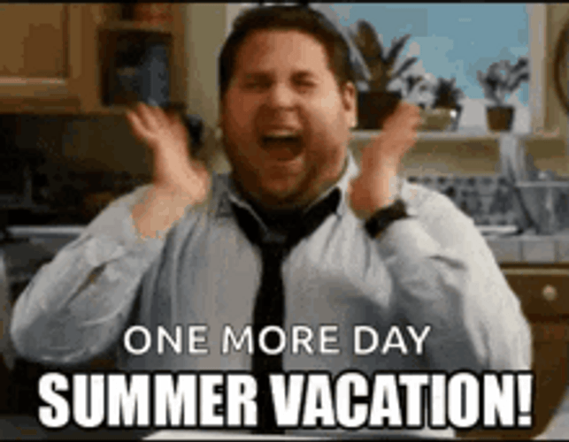 One More Day Summer Vacation Excited Jonah Hill GIF