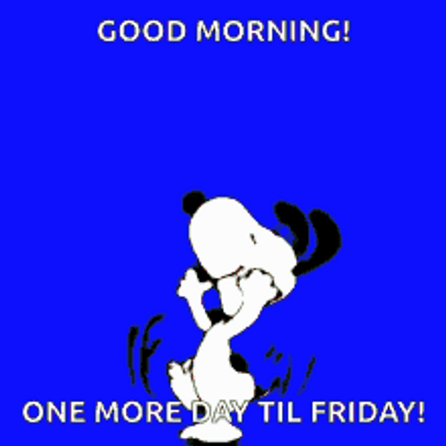 One More Day Until Friday Party Dance Snoopy GIF
