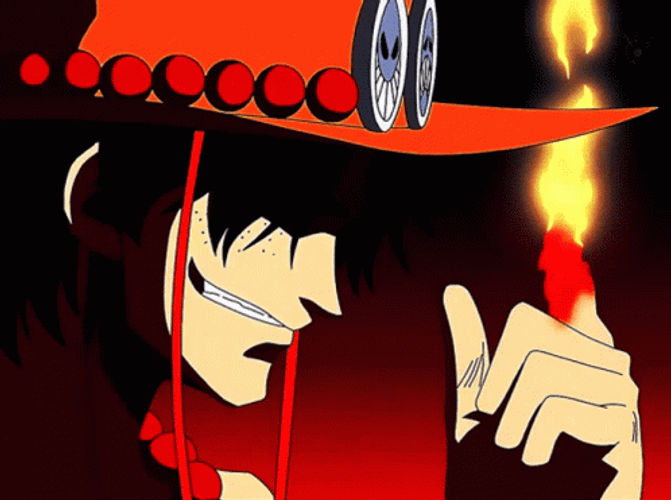 One Piece Ace Flaming Finger GIF
