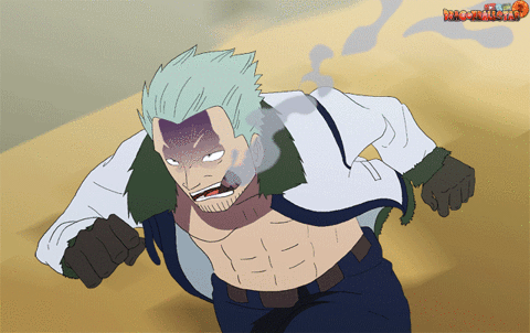 One Piece Anime Character Smoker Running While Smoking GIF