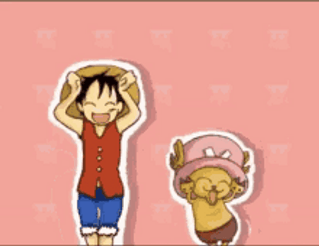 One Piece Chopper Monkey D. Luffy Dancing Cute GIF