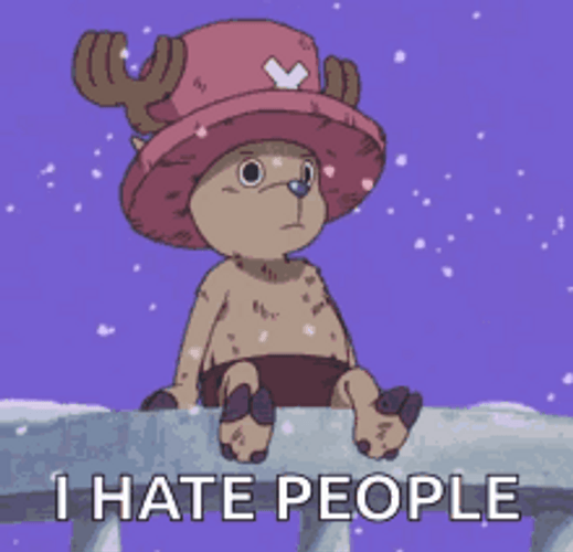One Piece Chopper Sitting Alone Snow Falling GIF