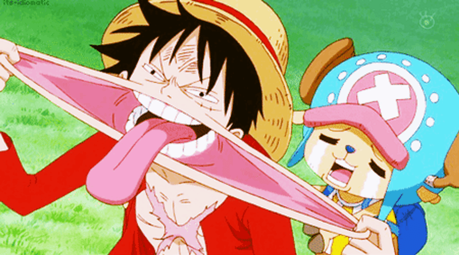 One Piece Funny Luffy And Chopper GIF.