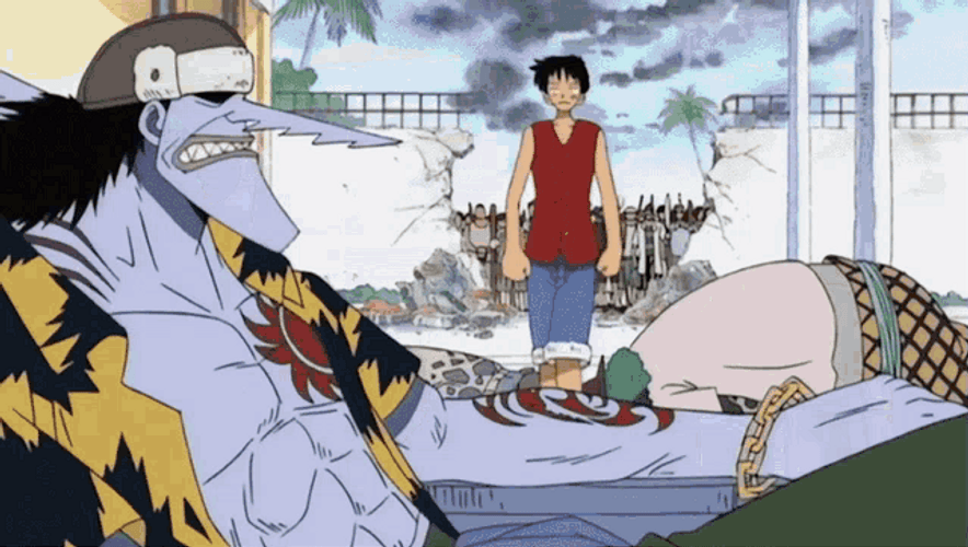 One Piece Luffy And Arlong GIF.