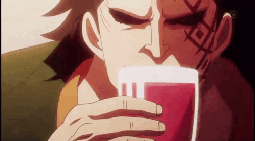 One Piece Monkey D Dragon Drinking GIF