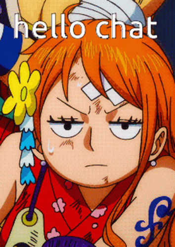 One Piece Nami Hello Chat Meme GIF