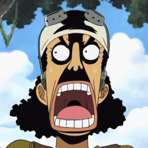 One Piece Surprised Usopp Shouting GIF