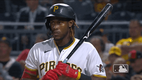 Oneil Cruz Serious Face Holding Bat GIF