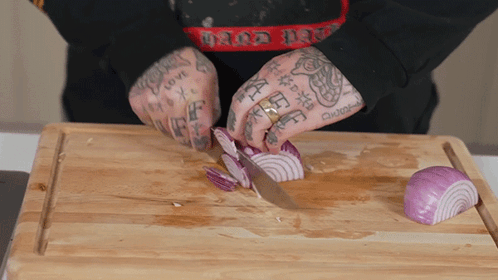 Onion Chop On The Board GIF