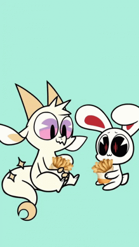 Onion Ring in French Fries Cartoon