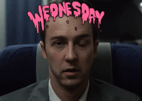 Only Wednesday Tired Work Blink GIF