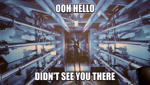 Ooh Hello Did N't See You There Is Written On A Poster GIF