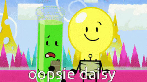 Oopsie Daisy Next to Green Character