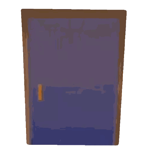 Open Blue Bathroom Door