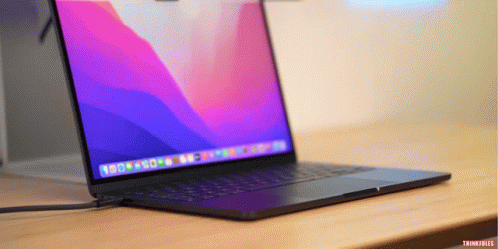 Open Laptop On Wooden Desk Saying Thinkpads GIF