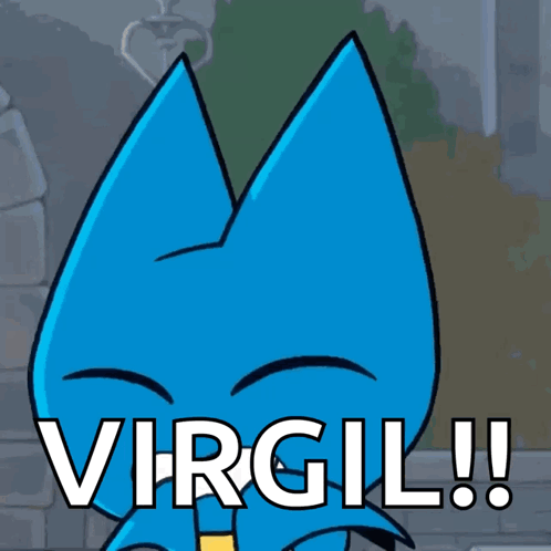 Open-Mouthed Cartoon Character Saying Virgil