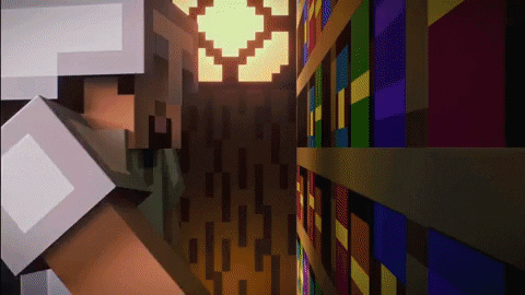 Opening Door Of Minecraft's Book Store GIF