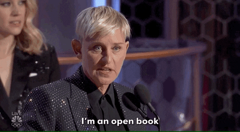 Opening Ellen Degeneres Life's Book GIF