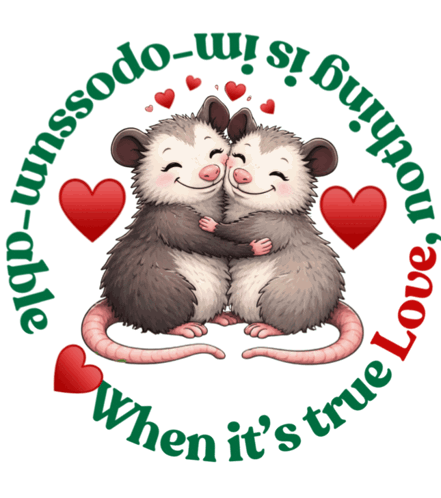 Opossums Hugging When It's True Love