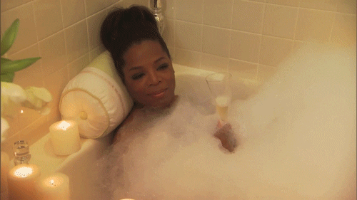 Oprah Winfrey Bubble Bath Wine Relax GIF