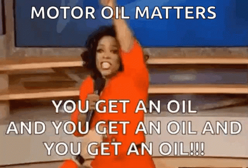 Oprah Winfrey Is Holding A Microphone And Saying Motor Oil Matters You Get An Oil And You Get An Oil And You Get An Oil  GIF