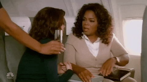 Oprah Winfrey Nepotism On Plane GIF