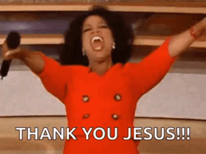 Oprah Winfrey Shouting Thank You Jesus GIF