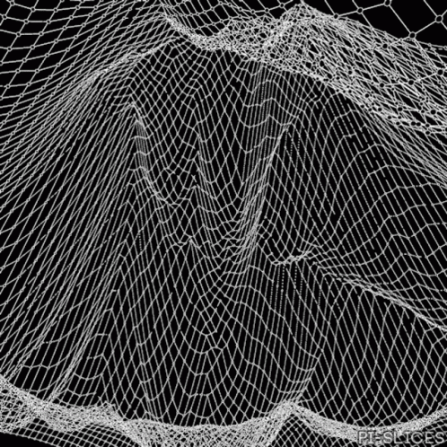 Wireframe Polygonal Landscape Optical Illusions GIF