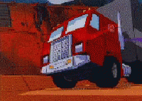 Optimus Prime Mid Air Transformation GIF