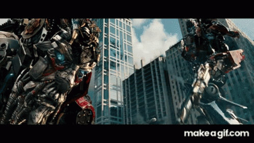 Optimus Prime Intense Combat GIF