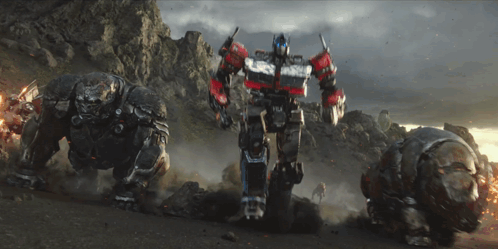 Optimus Prime With The Transformers Battle Fight GIF